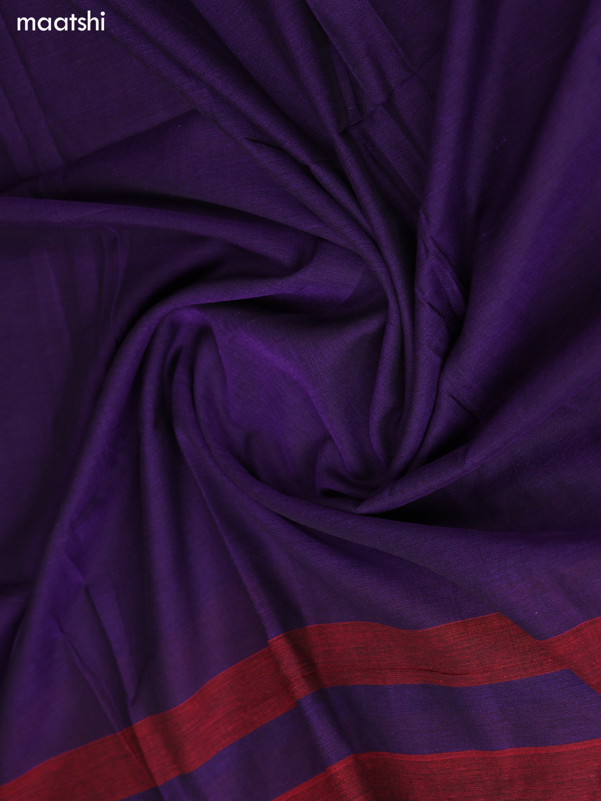 Deep Violet Narayanpet Cotton Dress Material With Plain Body & Thread Woven Border and Running Bottom & Duppata