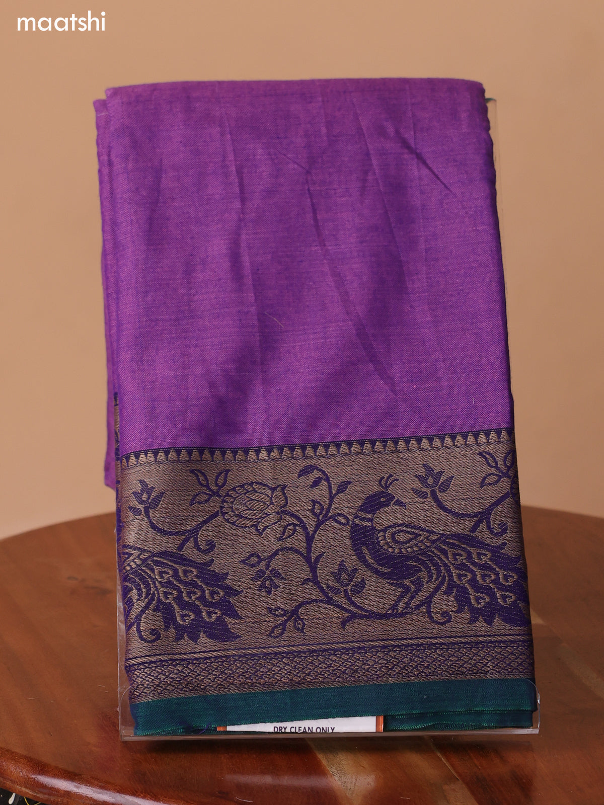 Purple Shade Narayanpet Cotton Dress Material With Plain Body & Thread Woven Border and Running Bottom & Duppata