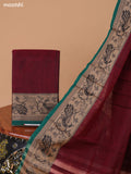 Narayanpet Cotton Dress Material With Plain Body & Thread Woven Border and Running Bottom & Duppata