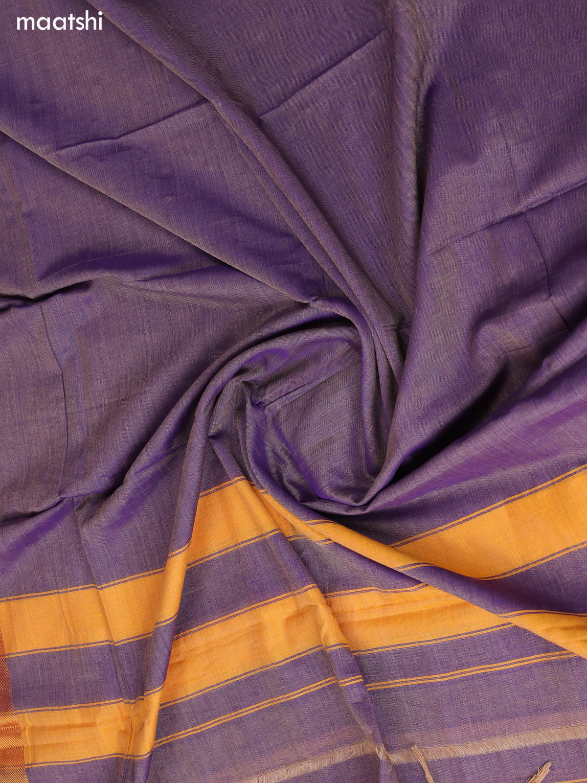 Lavender Narayanpet Cotton Dress Material With Plain Body & Thread Woven Border and Running Bottom & Duppata