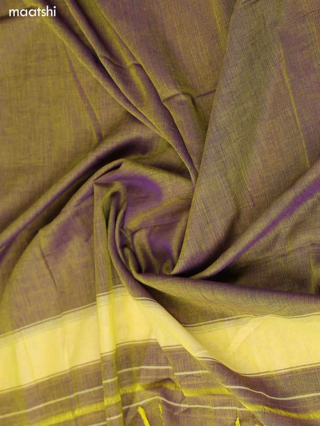 Dual Shade Of Green Narayanpet Cotton Dress Material With Plain Body & Silver Zari Woven Border and Running Bottom & Duppata