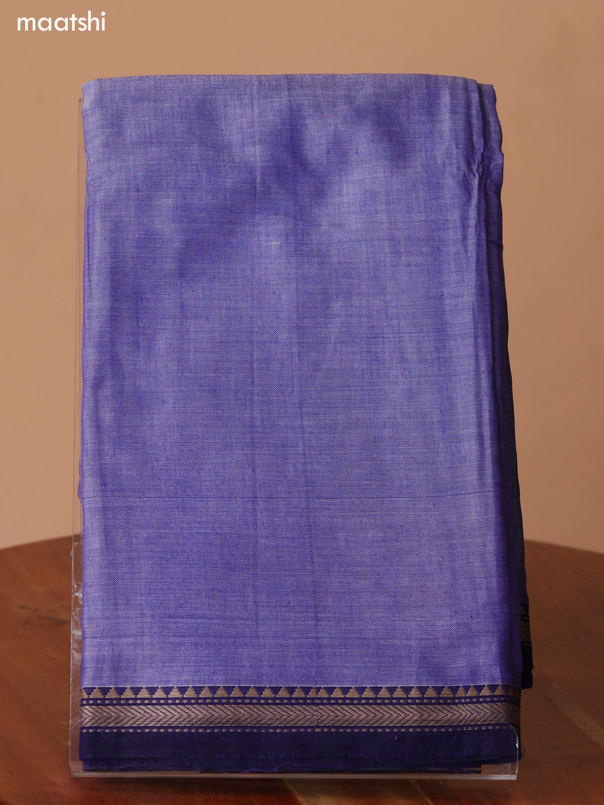 Lavender Narayanpet Cotton Dress Material With Plain Body & Thread Woven Border and Running Bottom & Duppata