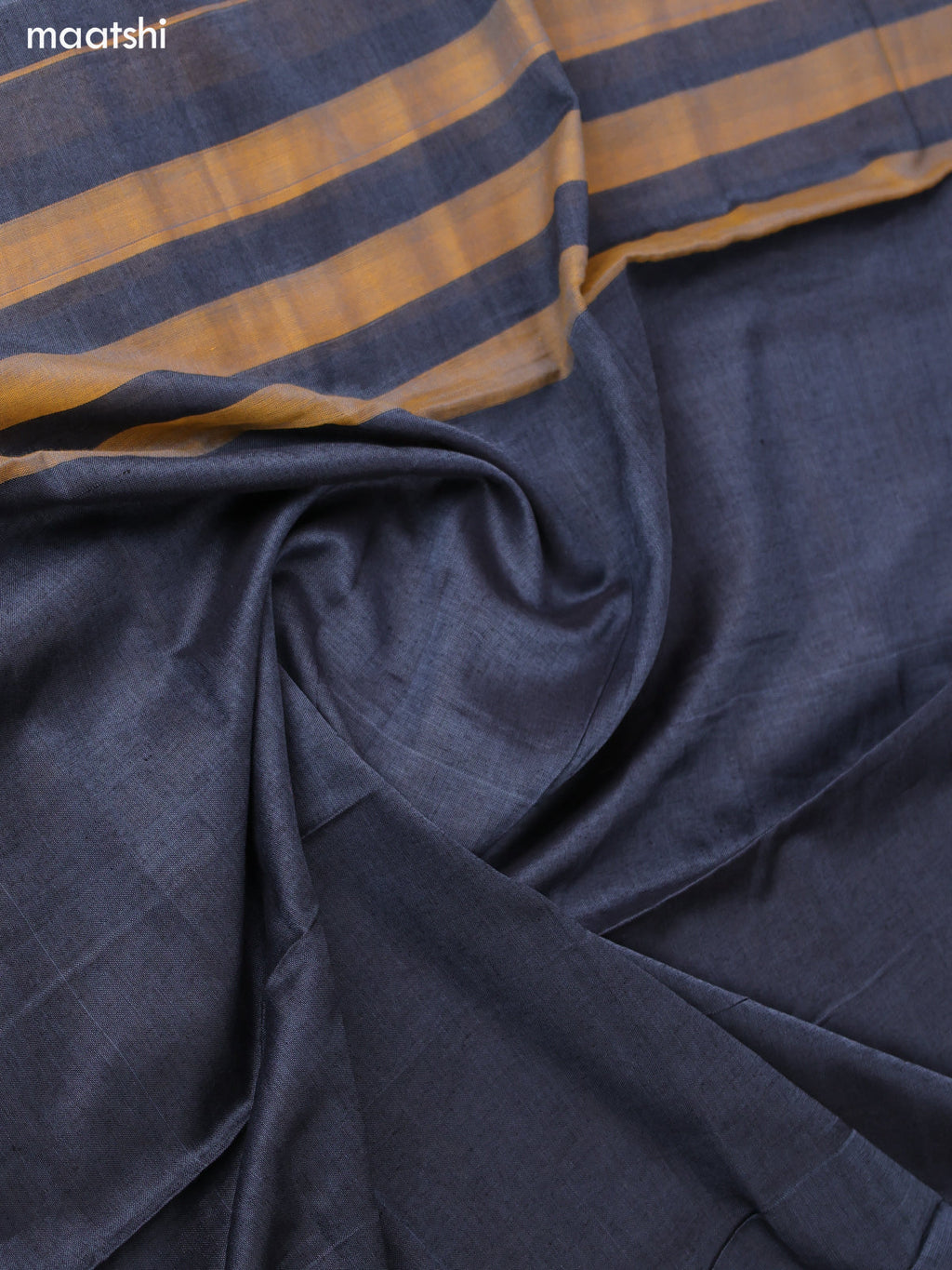 Dark Grey Narayanpet Cotton Dress Material With Plain Body & Thread Woven Border and Running Bottom & Duppata