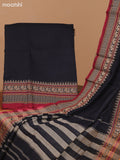 Black and Maroon Narayanpet Cotton Dress Material With Plain Body & Thread Woven Border and Running Bottom & Dupatta