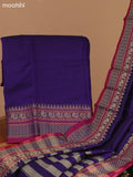 Violet and Magenta Pink Narayanpet Cotton Dress Material With Plain Body & Thread Woven Border and Running Bottom & Dupatta