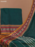 Green and Mustard Narayanpet Cotton Dress Material With Plain Body & Thread Woven Border and Running Bottom & Dupatta