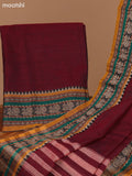 Maroon and Mustard Narayanpet Cotton Dress Material With Plain Body & Thread Woven Border and Running Bottom & Dupatta