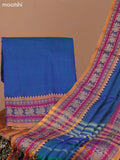 Dual Shade Of Peacock Blue and Mustard Narayanpet Cotton Dress Material With Plain Body & Thread Woven Border and Running Bottom & Dupatta
