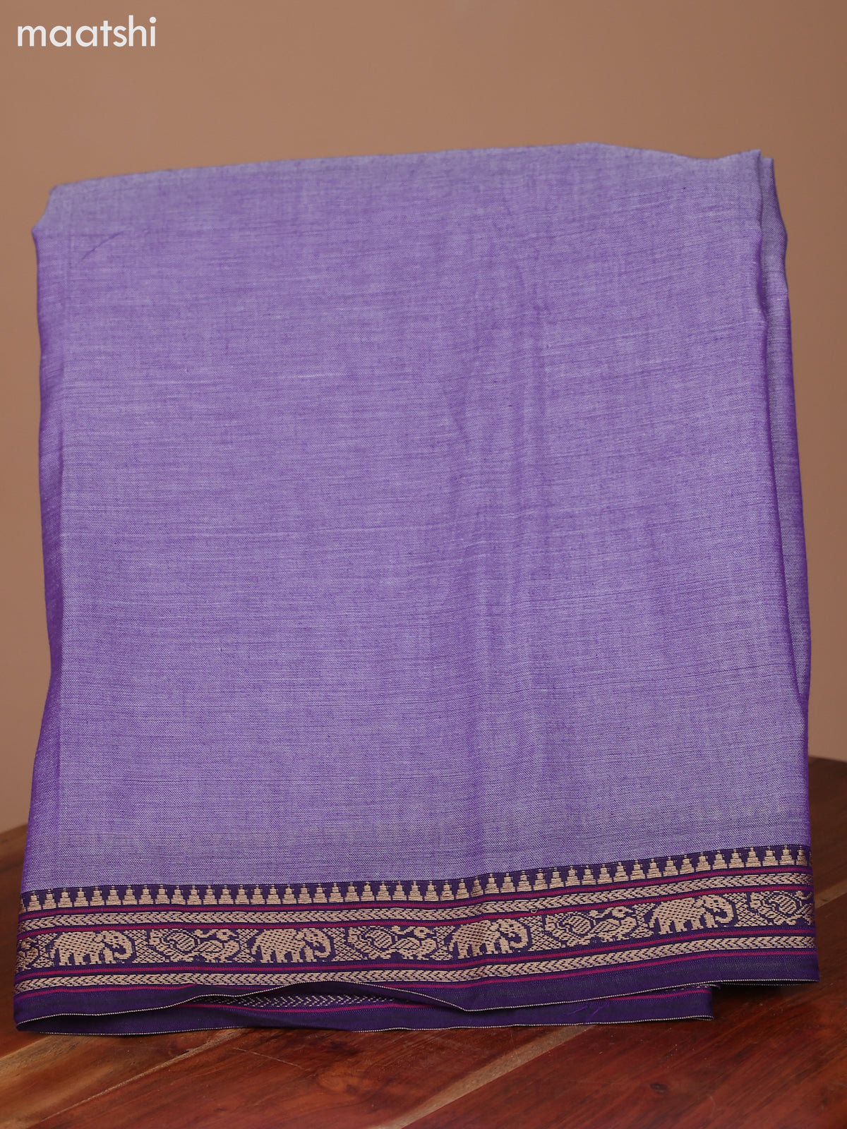 Dual Shade Of Purple and Purple Narayanpet Cotton Dress Material With Plain Body & Thread Woven Border and Running Bottom & Dupatta