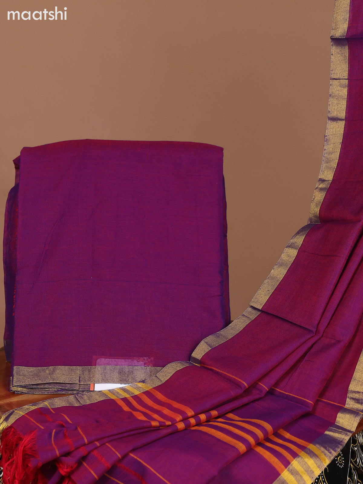 Dual Shade Of Blue Narayanpet Cotton Dress Material With Plain Body & Small Zari Woven Border and Running Bottom & Dupatta