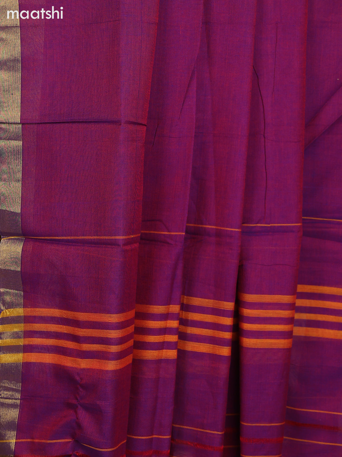 Dual Shade Of Blue Narayanpet Cotton Dress Material With Plain Body & Small Zari Woven Border and Running Bottom & Dupatta