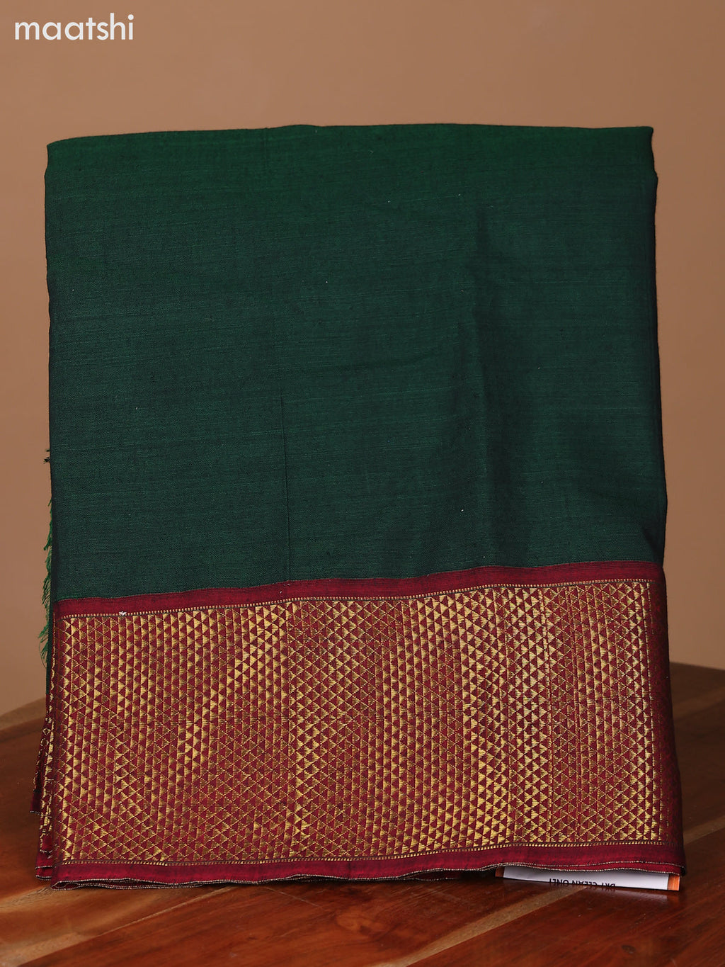 Green and Maroon Narayanpet Cotton Dress Material With Plain Body & Zari Woven Border and Running Bottom & Dupatta