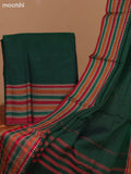 Green and Maroon Narayanpet Cotton Dress Material With Plain Body & Thread Woven Border and Running Bottom & Dupatta