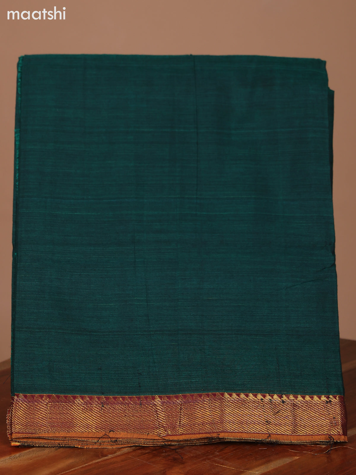 Green and Mustard Yellow Narayanpet Cotton Dress Material With Plain Body & Zari Woven Border and Running Bottom & Dupatta