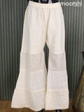 Cotton readymade sharara pant off white with embroidery & crocia lace work