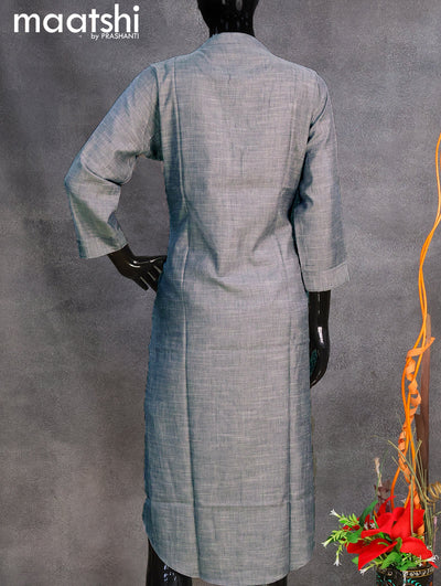 Rayon readymade kurti grey with stone work neck pattern without pant