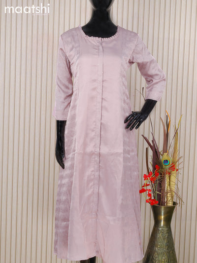 Raw silk readymade A-line kurti mild purple shade and with allover sequin work and without pant
