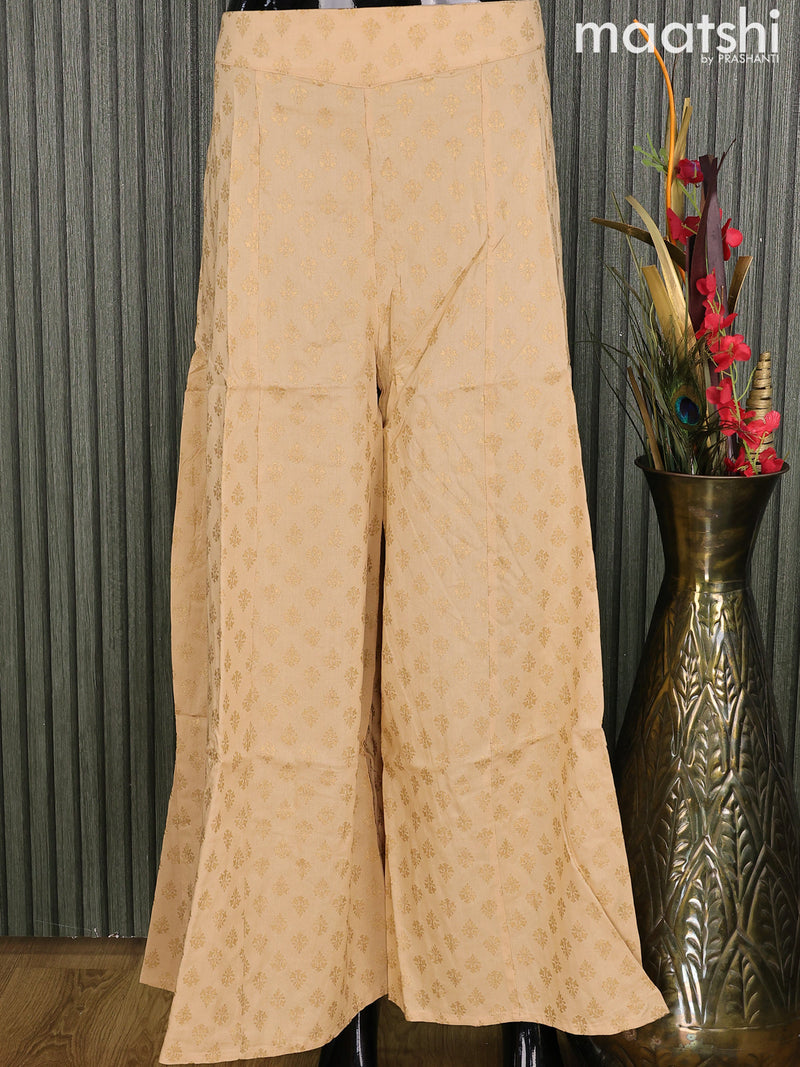 Cotton palazzo pant sandal and with allover golden floral prints