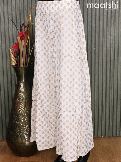 Cotton palazzo pant off white and with allover golden floral prints