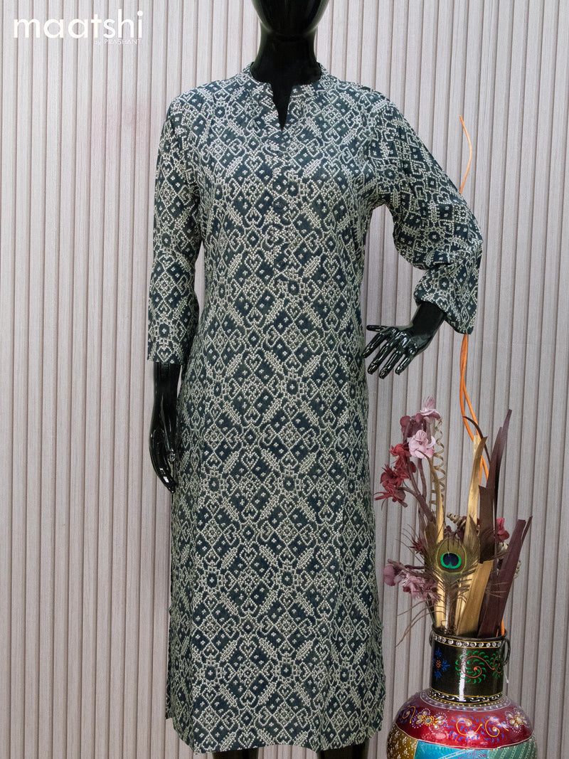 Soft cotton readymade kurti navy blue  with allover bandhani prints and without pant