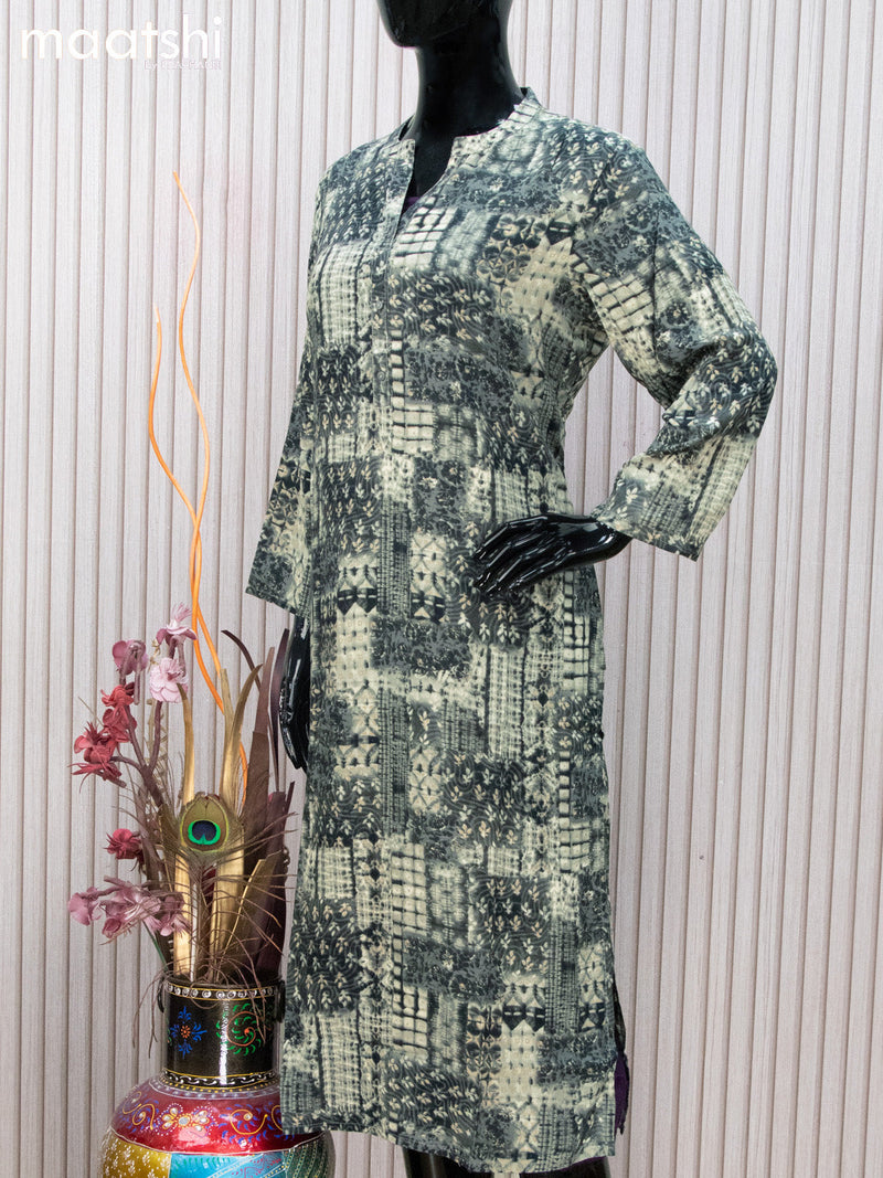 Soft cotton readymade kurti dark grey  with allover prints and without pant