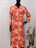 Soft cotton readymade kurti rust shade  with allover prints and without pant