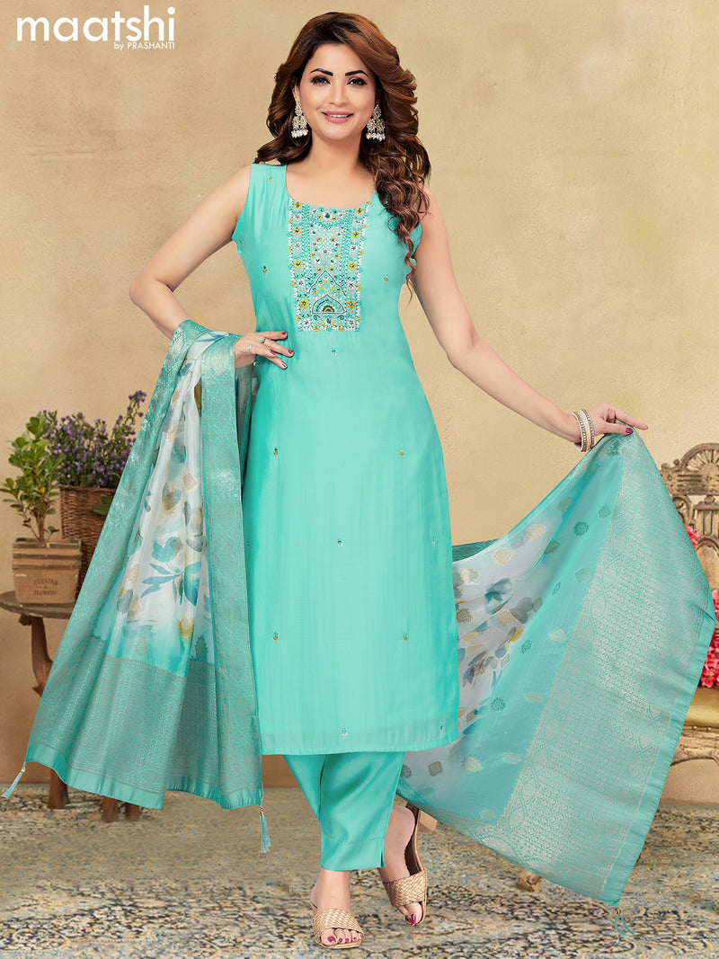 Sky Blue Color Georgette Straight Palazzo Salwar Suit – Joshindia