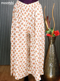 Cotton elephant palazzo pant cream with allover butta prints - free size