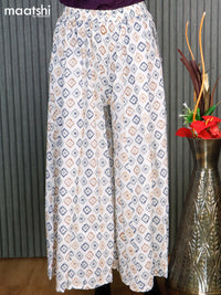Cotton elephant palazzo pant off white with allover butta prints - free size