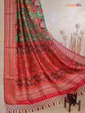 Tussar Ikat dupattas green and maroon with allover patola prints and thread woven border