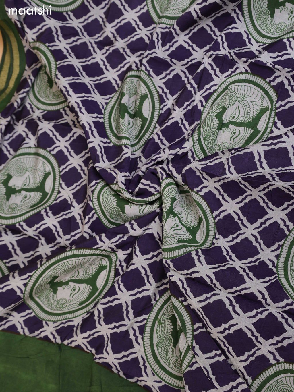 Grey & Green and Navy Blue Art Silk Dress Material With Allover Prints and Bottom & Dupatta