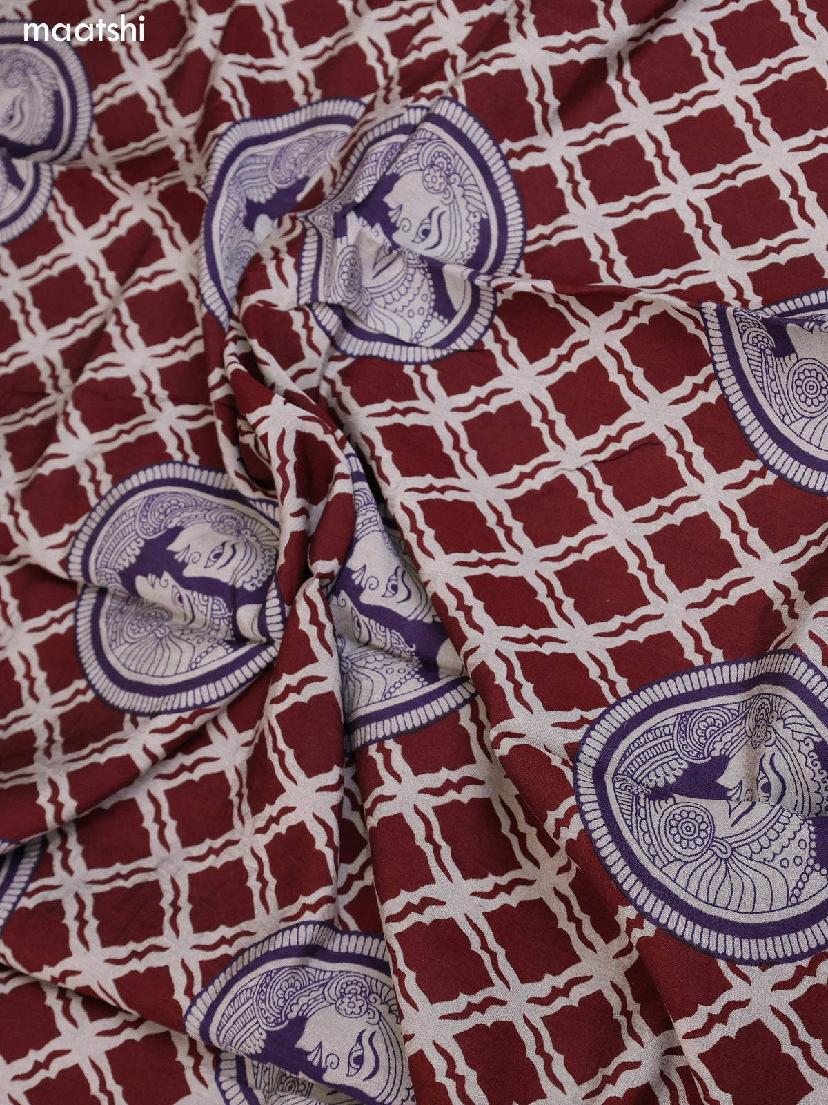 Grey & Deep Brown and Navy Blue Art Silk Dress Material With Allover Prints and Bottom & Dupatta
