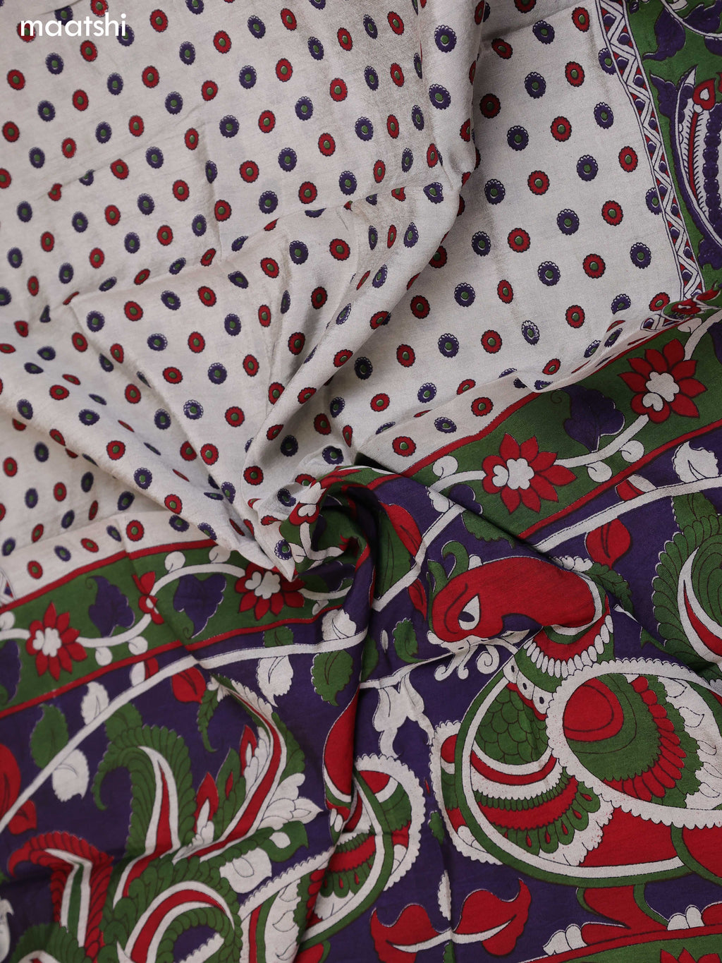 Grey & Navy Blue and Green Art Silk Dress Material With Allover Prints and Bottom & Dupatta