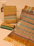 Mustard Yellow Art Silk Dress Material With Allover Prints and Bottom & Dupatta
