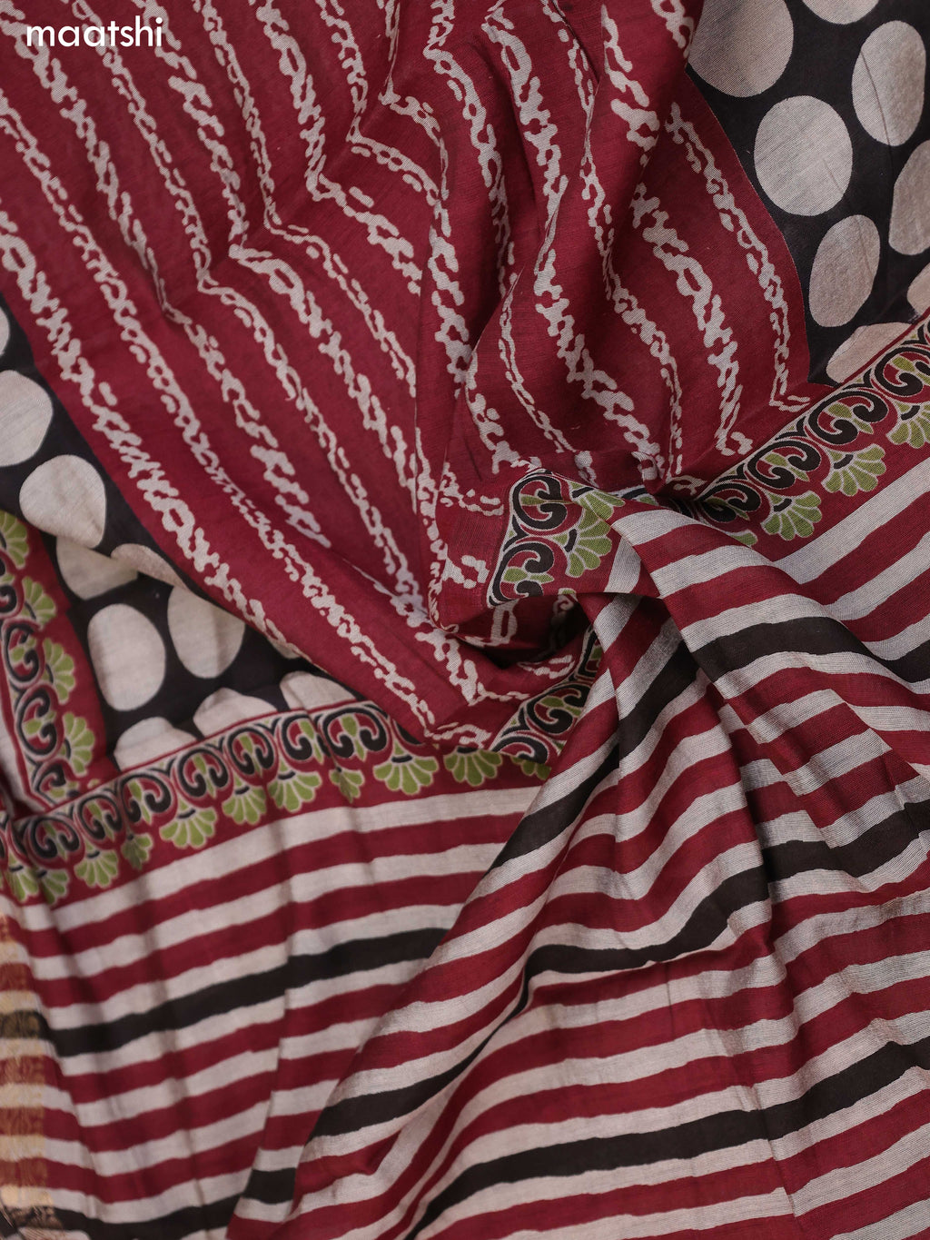 Maroon and Dark Rust Art Silk Dress Material With Allover Prints and Bottom & Dupatta