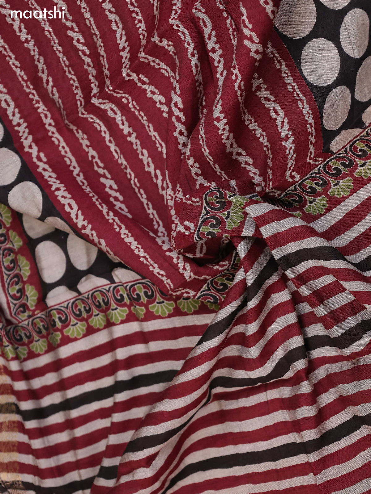 Maroon and Dark Rust Art Silk Dress Material With Allover Prints and Bottom & Dupatta