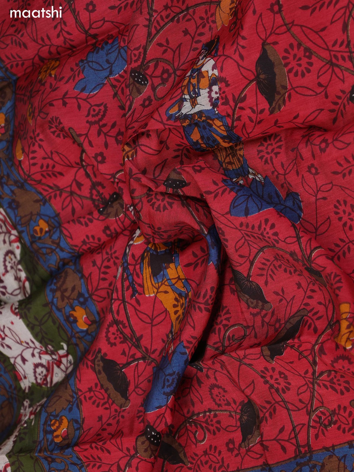 Reddish Pink and Green Art Silk Dress Material With Allover Prints and Bottom & Dupatta