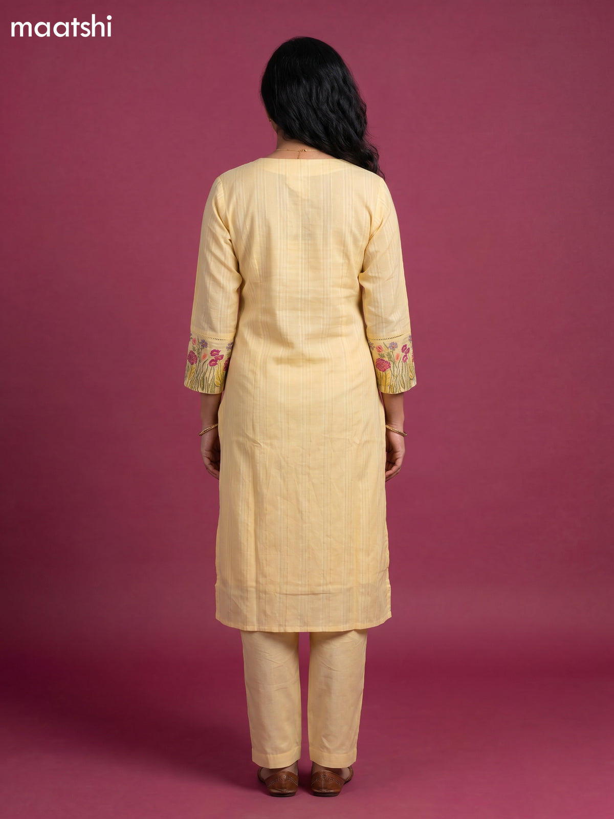 Sandal Cotton Embroidery Work Straight Suit