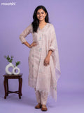 Pastel Brown Kota Embroidery Work Straight Suit