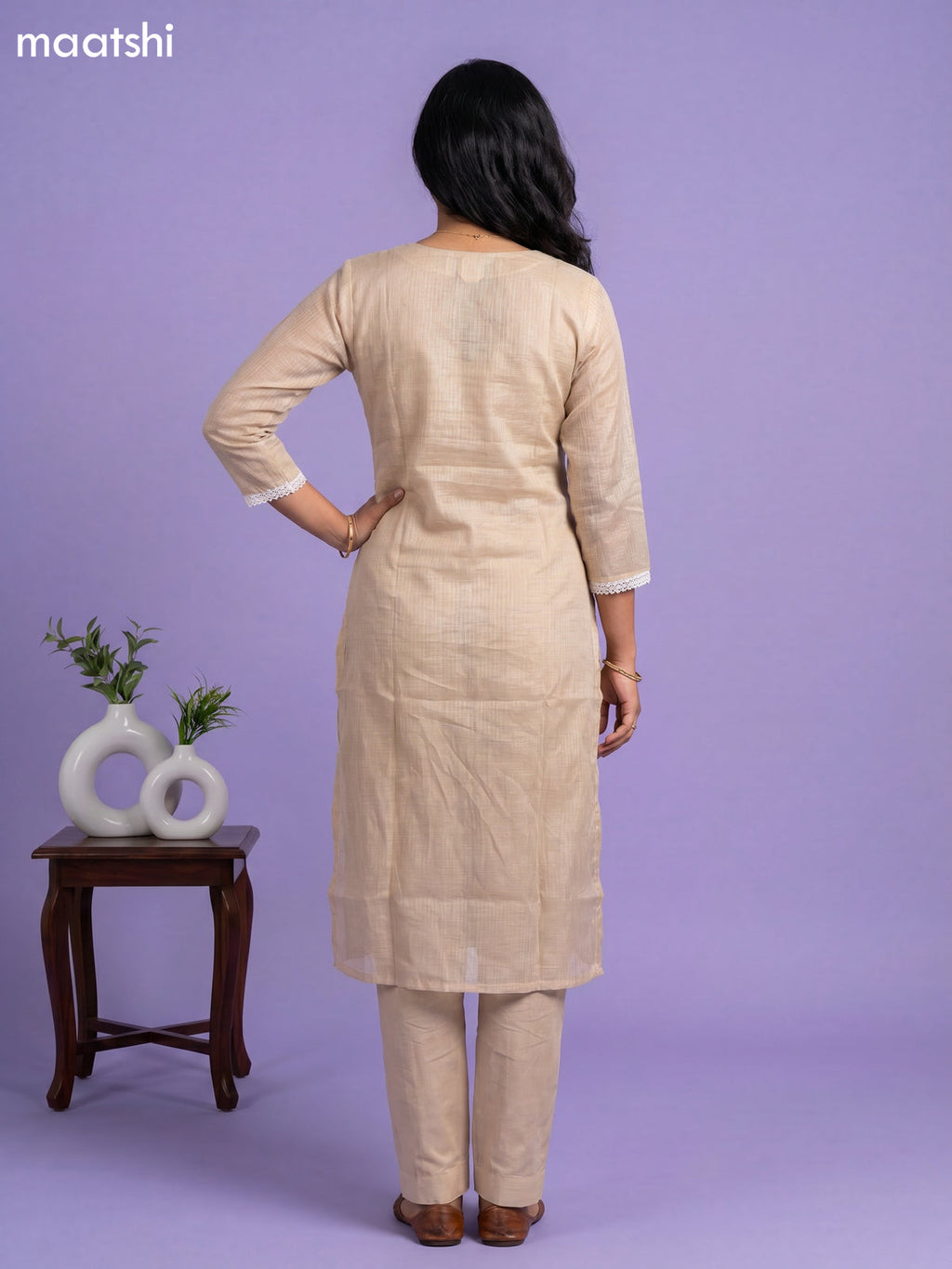 Sandal Kota Embroidery Work Straight Suit