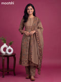 Dark Grey Cotton Allover Floral Printed Anarkali Suit