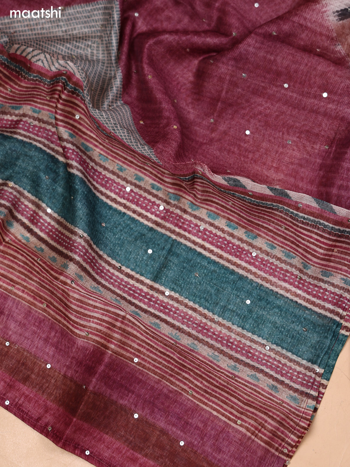 Dark Peach and Reddish Pink Mul Chanderi Dress Material With Embroidery Work Neck Pattern and Bottom & Dupatta