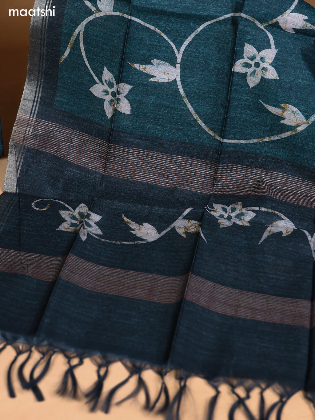 Peacock Green and Grey Art Silk Dress Material With Embroidery Work Neck Pattern and Bottom & Dupatta