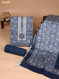 Blue and Biege Art Silk Dress Material With Floral Printed & Embroidery Work Neck Pattern and Bottom & Dupatta