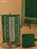 Sap Green Banarasi Silk Dress Material With Allover Zari Weaves and Bottom & Dupatta
