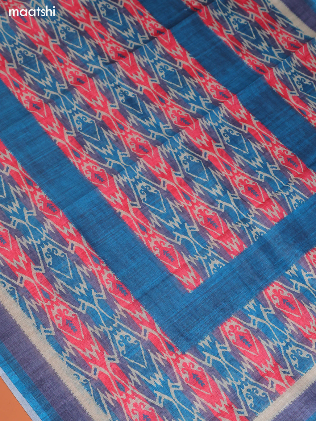 Teal Blue Linen Cotton Dress Material With Printed & Embroidery Work Neck Pattern