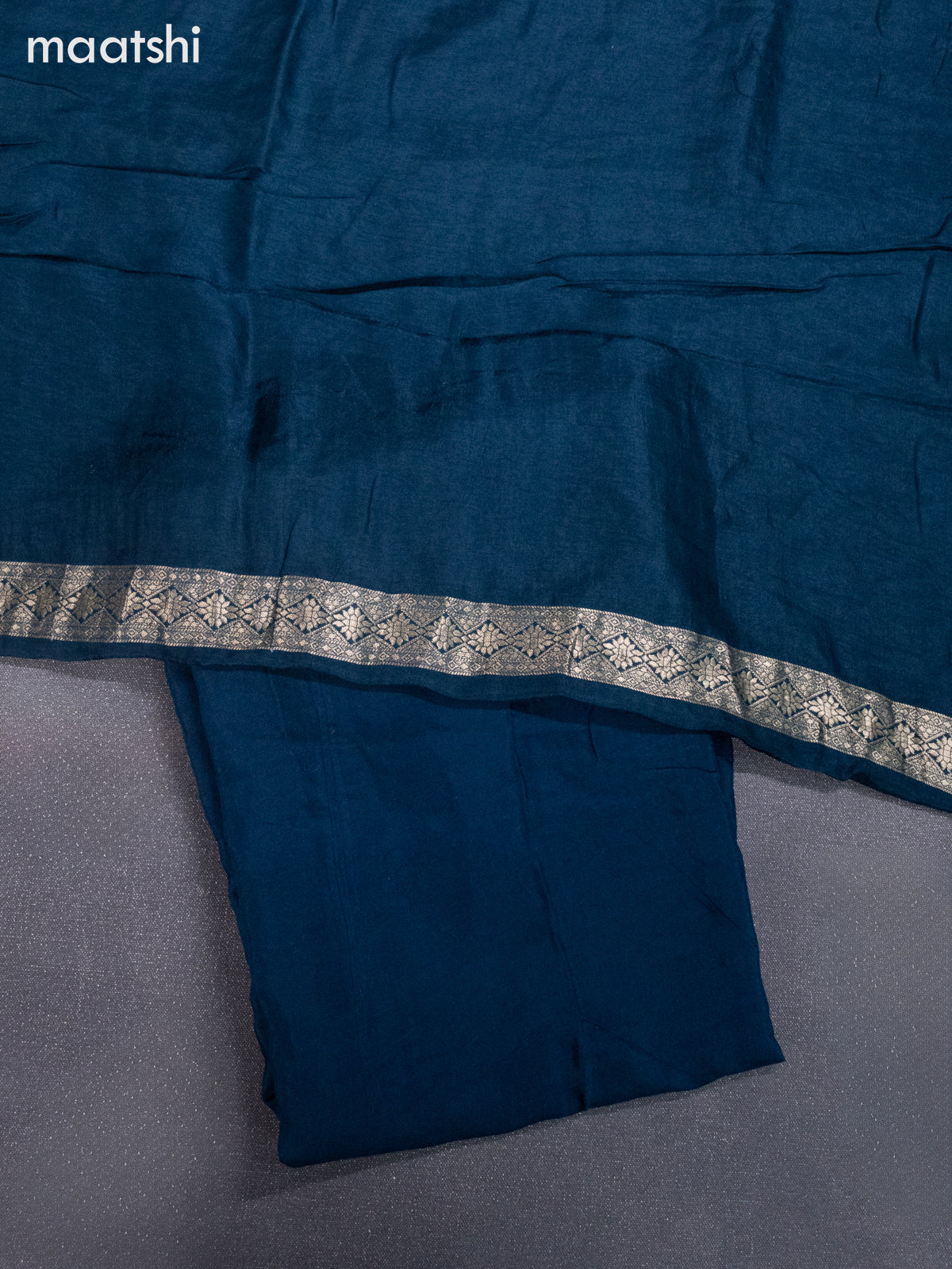 Banarasi silk dress material peacock green with allover zari weaves and bottom & banarasi style dupatta