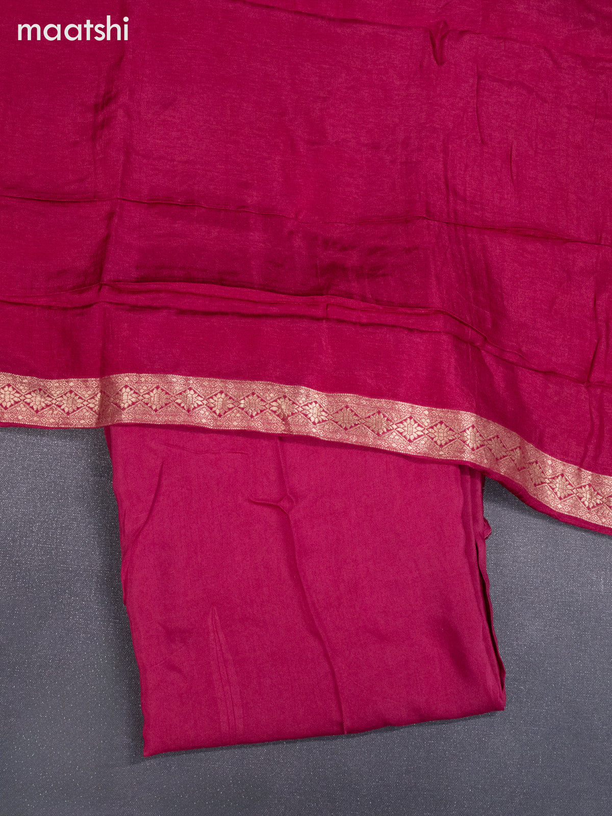 Banarasi silk dress material maroon shade with allover zari weaves and bottom & banarasi style dupatta