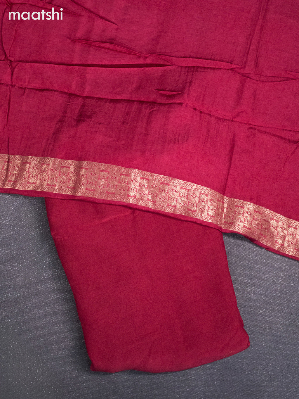 Banarasi silk dress material maroon shade with allover zari weaves and bottom & banarasi style dupatta