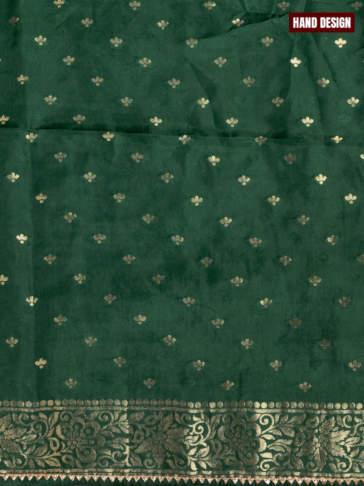 Banarasi silk dress material green and allover self emboss & zari buttas and bottom & banarasi style dupatta